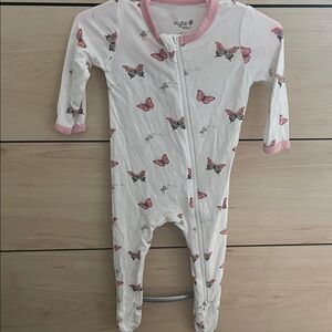 Kyte BABY White and Pink Butterfly Footie